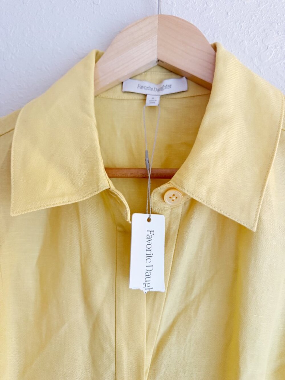 Favorite Daughter The Becky Dress Golden Yellow Linen Blend Midi Dress Size M - Picture 5 of 8